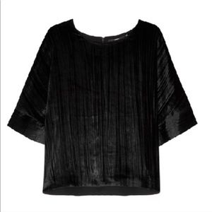 J BRAND Daisy Luxe Black Velvet Dolman Sleeve Top